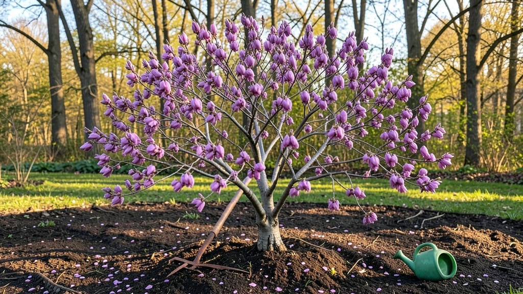 Redbud Tree Blossoms: Spring’s Pink Cascade for Sunlit Gardens
